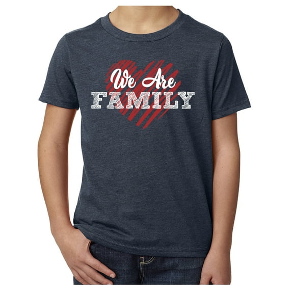 We are Family -Family Reunion youth T-shirts - Heather Navy MH200YFAM S22 S