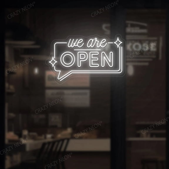 We are Open Sign in Message Box (Warmwhite, 34"(W)x21"(H), WallMounting(FreeWallMountingKit))