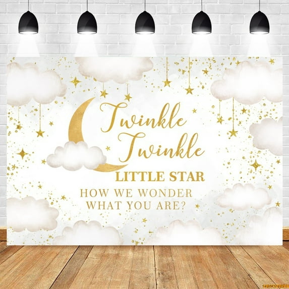 We are Over The Moon Baby Shower Backdrop Twinkle Clouds Birthday Party r Photography Background Photo Studio