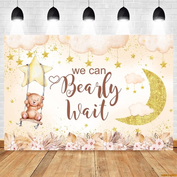 We are Over The Moon Baby Shower Backdrop Twinkle Clouds Birthday Party r Photography Background Photo Studio