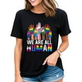 thumbnail image 1 of We are all Human LGBT Flag Gay Pride Month Transgender Flag T-Shirt for Women Black Large, 1 of 4