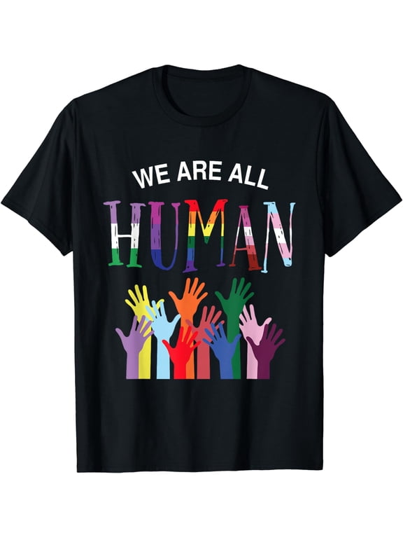 We are all human LGB transgender, gay pansexual pride T-Shirt