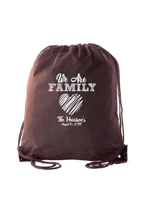We are family messy heart with custom name -Family Reunion Party Favor Bags