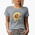 thumbnail image 1 of We're All Golden Sunflowers with Watercolor Sunflower Art Merch Gift, Heather Grey T-Shirt, Large, 1 of 5