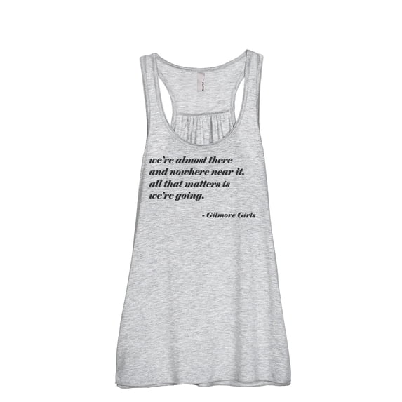 We're Almost There Women's Fashion Sleeveless Flowy Racerback Workout Yoga Tank Top Sport Grey Medium