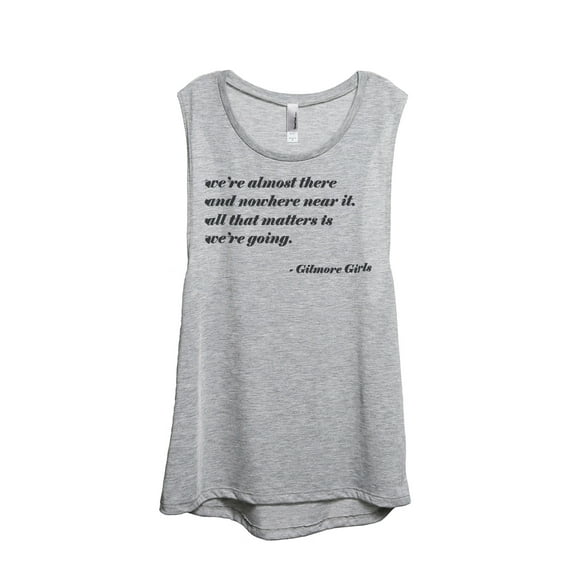 We're Almost There Women's Fashion Sleeveless Muscle Workout Yoga Tank Top Sport Grey Large