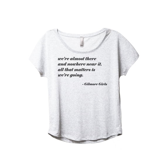 We're Almost There Women's Fashion Slouchy Dolman T-Shirt Tee Heather White 3X-Large