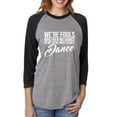 thumbnail image 1 of We're Fools ... Might as Well Dance Unisex 3/4 Sleeve Baseball Raglan Tee, 1 of 1