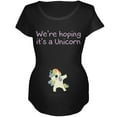 thumbnail image 1 of We're Hoping It's A Dabbing Unicorn Maternity Soft T Shirt Black 2XL, 1 of 1
