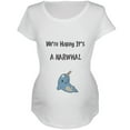 thumbnail image 1 of We're Hoping It's A Narwhal White Maternity Soft T-Shirt - 2X-Large, 1 of 1