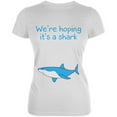 thumbnail image 1 of We're Hoping It's A Shark Juniors Soft T Shirt White SM, 1 of 1