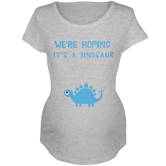 We're Hoping It's a Dinosaur Boy Maternity Soft T Shirt
