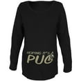 thumbnail image 1 of We're Hoping it's a Pug Funny Cute Puppy Maternity Soft Long Sleeve T Shirt Black SM, 1 of 1