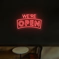 thumbnail image 1 of We're Open Arc Shape Sign (red, 21.5"(W)x13.5"(H)), 1 of 10