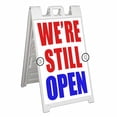 thumbnail image 1 of We're Still Open (24" X 36") Deluxe A-Frame Signicade, Includes 2 Removable Panels & Stand, 1 of 2
