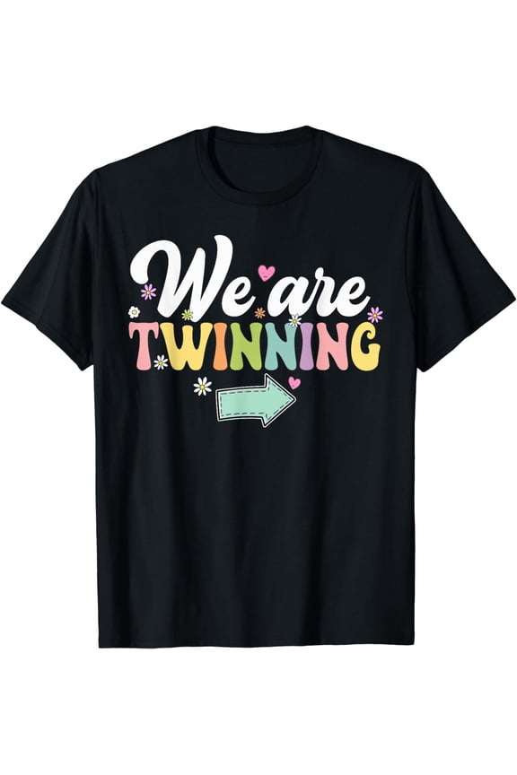 We're Twinning With My Bestie Twin Day Spirit Week Retro 70s T-Shirt
