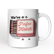 Were a Perfect Match Personalized Mug for Couple, Retro Cute Gift With Custom Names
