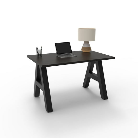 Serenity A-Frame Writing Office Desk for Home and Office, 48"x24" with Espresso Desk Top and Black Frame