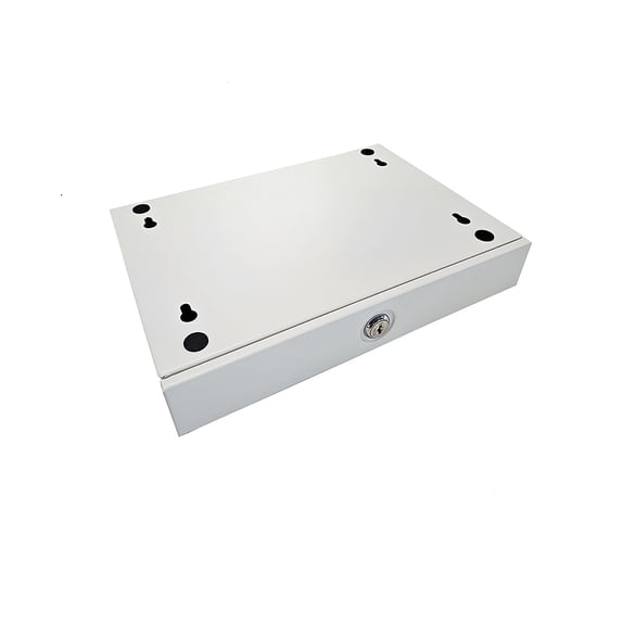 Under Desk Drawer - Locking Metal Storage Drawer with Key, Hidden Under-Surface Mount for Office Supplies & Valuables (White)