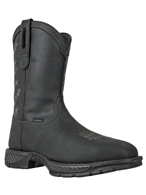 HOSS Men’s Composite Toe Waterproof Pull-On Western Work Boot Slip Resistant EH We The People Black