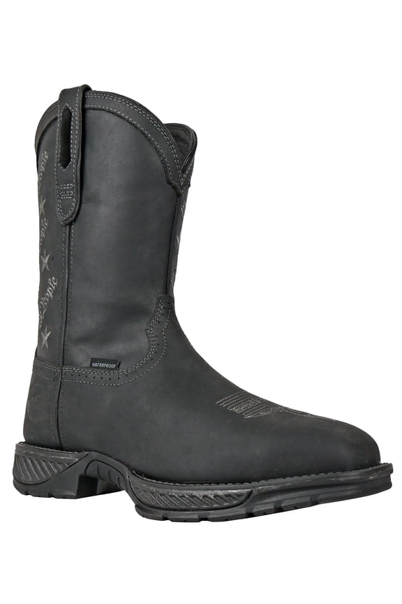 HOSS Men’s Composite Toe Waterproof Pull-On Western Work Boot Slip Resistant EH We The People Black