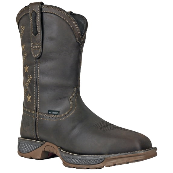 HOSS Men’s Composite Toe Waterproof Pull-On Western Work Boot Slip Resistant EH We The People Brown