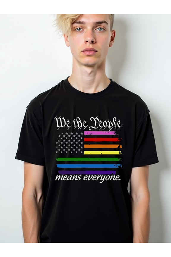 "We the People" Pride Flag Tee men comfort colors tshirt black short graphic tees Daytime and weekend wear Fashion Unisex Shirt Cotton tshirts