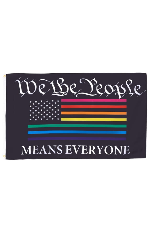 We the People Rainbow Flag 2x3 ft 100D Polyester 2 Grommets