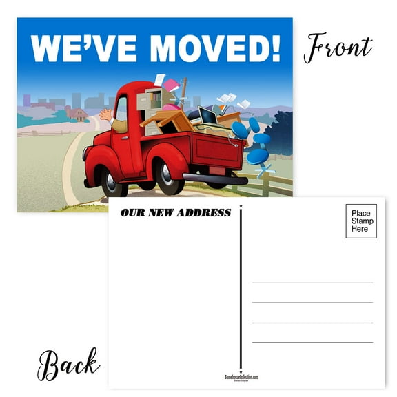 We've Moved Postcards - Set of 40 Moving Announcement Postcards - 4 x 6 Postcard