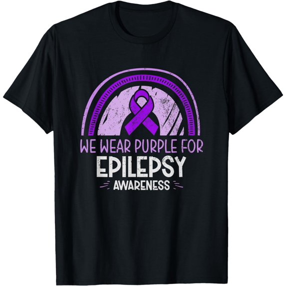 We wear Purple ribbon for epilepsy awareness, month T-Shirt mens t hirt men,black,women,misfits,journey ,boys
