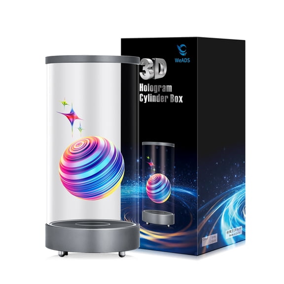 WeADS 3D Hologram Box with LED Holographic Advertising Display with Remote & App WiFi Control(Gray)