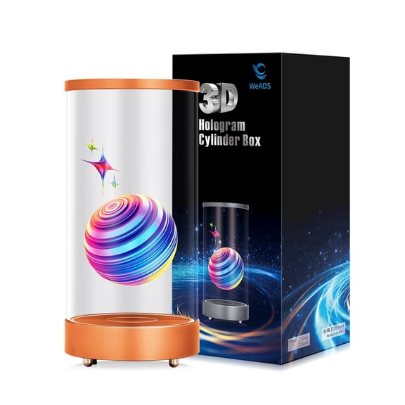 WeADS 3D Hologram Box with LED Holographic Advertising Display with Remote & App WiFi Control(Orange)