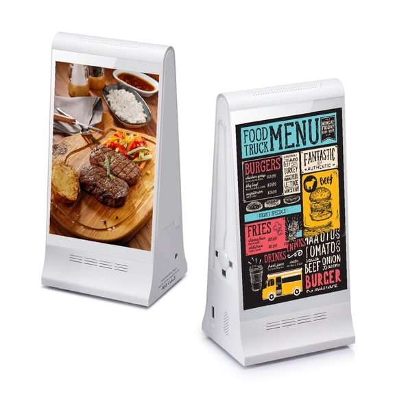 WeADS Double-Sided Digital Signage Display, Rechargeable 23,200mAh Battery with Phone Charging Function for Business & Commercial Use (White)