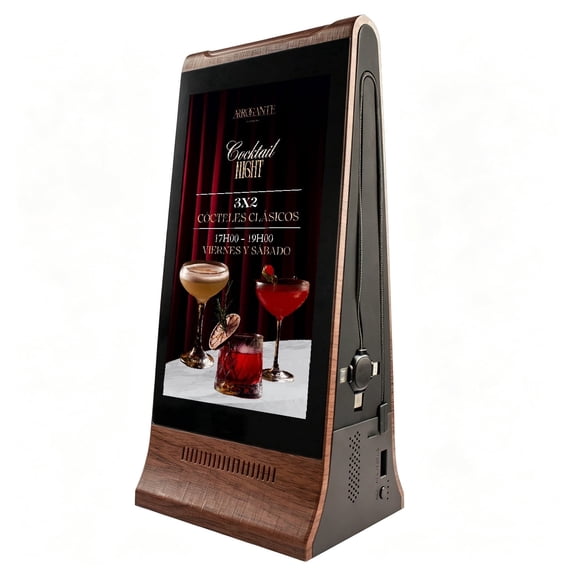 WeADS Double-Sided Digital Signage Display, Rechargeable 23,200mAh Battery with Phone Charging Function for Business & Commercial Use(Wood Grain)