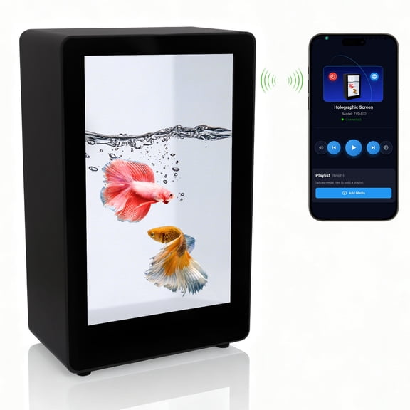 WeADS Portable 3D Holographic Display Cabinet with Android 11 for Business (Black)