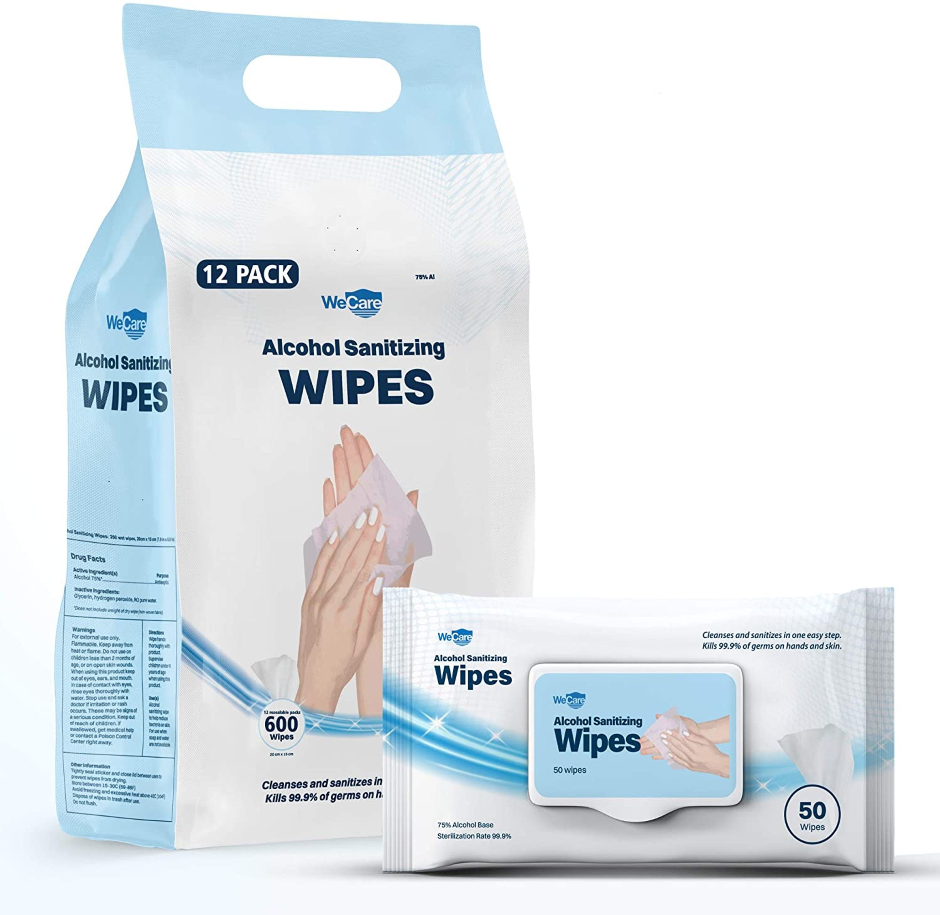 Alcohol Cleaning Wipes- 50 Per Pack- 75% Alcohol - David Scott Company