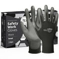 thumbnail image 1 of WeCare Safety Work Gloves PU Coated, Superior Grip (Small) - 3-Pair - Black, 1 of 6