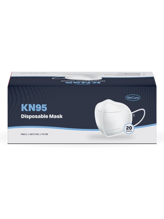 Face Masks, White - 20 Masks (each Individually-Packaged)