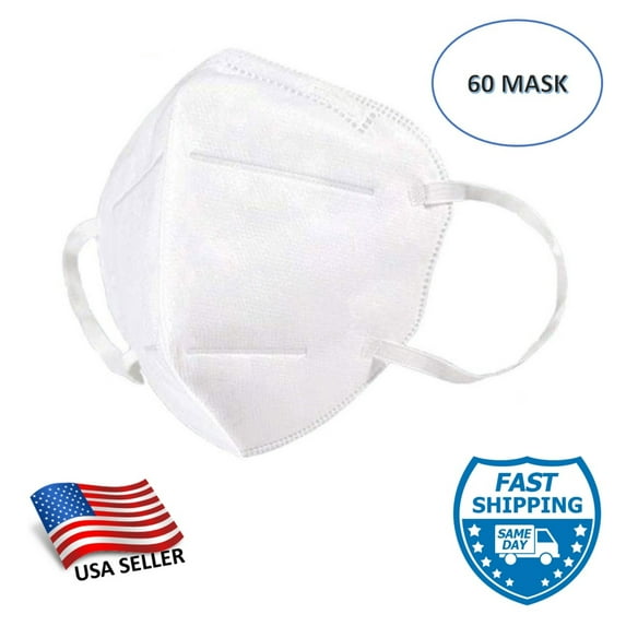 WeCare Face Masks, White - 60 Masks (each Individually-Packaged)