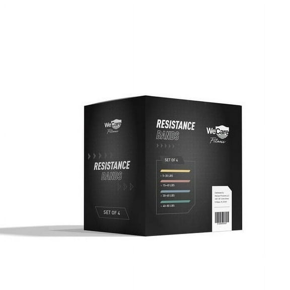 WeCare Full-Body Workout Resistance Bands 4-Pack Multi-Level Fitness Set