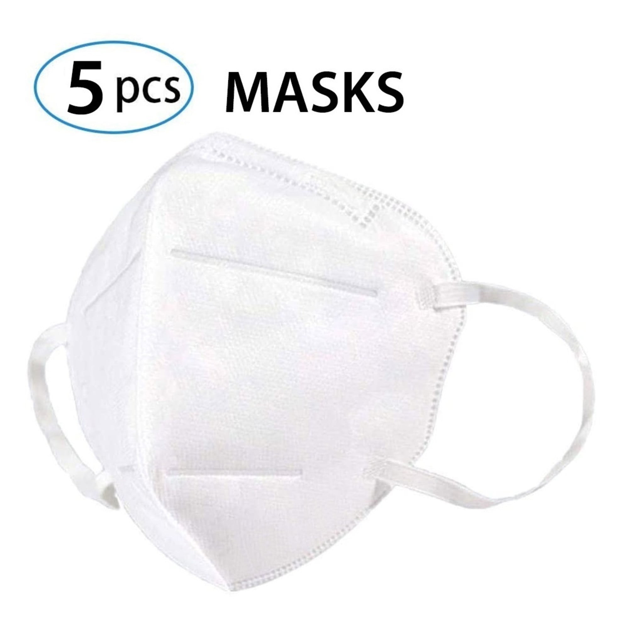 WeCare KN95 (95% Filtration) Protective Disposable Face Masks, White - 5 Pack (each sealed)