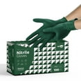 thumbnail image 1 of WeCare Nitrile Gloves 8 Mil - Heavy Duty Gloves with Diamond Texture Grip - Powder and Latex Free Disposable Gloves - Large - 100 Count - Green, 1 of 1