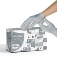 thumbnail image 1 of WeCare Nitrile Latex Free & Powder Free Disposable Gloves - Chrome - Box of 50 Gloves (Large), 1 of 1