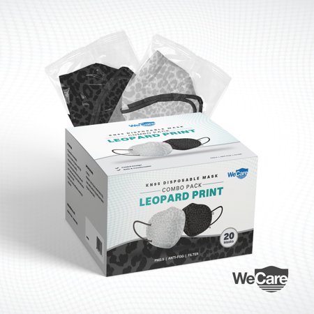 WeCare Protective Disposable Face Mask, 5-Ply Layer (20 Individually Wrapped) - Leopard