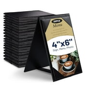 خيمة طاولة WeChef 20 عبوة 4x6 حاملات قائمة طعام للمطاعم بإطار على شكل حرف A مزدوج الجوانب مصنوعة من جلد البولي يوريثان للمشروبات والحلويات للبار والفندق