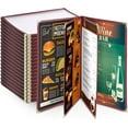 thumbnail image 1 of WeChef 20 Pack Restaurant Menu Covers 8.5 x 14" Book Style 4 Pages 8 Views PVC Transparent Restaurant Menu Holder Book Cafe Hotel Bar Burgundy, 1 of 9