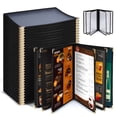 thumbnail image 1 of WeChef 30 pack 8.5"x11" Restaurant Menu Book Covers 6 Page 12 View Book Style for Cafe Hotel Bar Black, 1 of 9