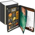 thumbnail image 1 of WeChef 30 Pack Restaurant Menu Covers 8.5 x 11" Book Style 3 Pages 6 Views PVC Transparent Restaurant Menu Holder Book Cafe Hotel Bar Black, 1 of 18