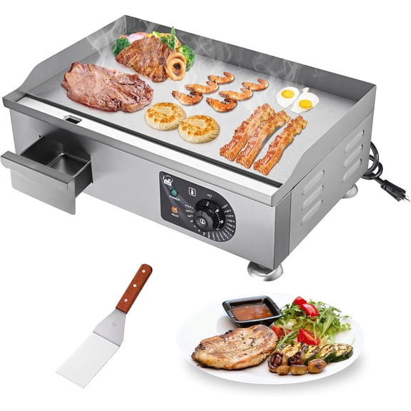 WeChef 3000W 22"" Electric Griddle Countertop Commercial Flat Top Hot Plate Restaurant BBQ Grill, 26ECG003-22IN-11-1