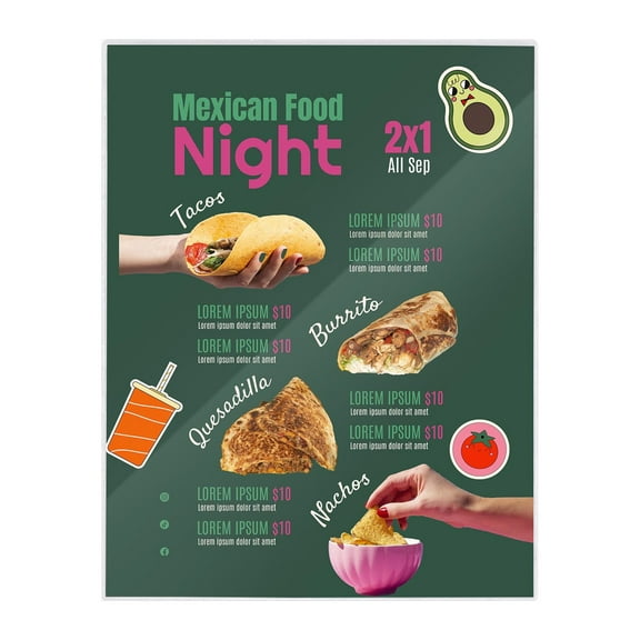 WeChef 8.5"x11" Double-Sided All Clear Vinyl Menu Cover 2 View Plastic Menu Holder Top Loading Restaurant Cafe 30 Pack